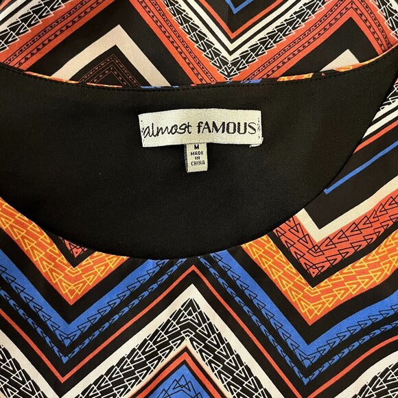 Almost Famous Women's Colorful Geometric Stripe Dress - Size Medium - Picture 6 of 6